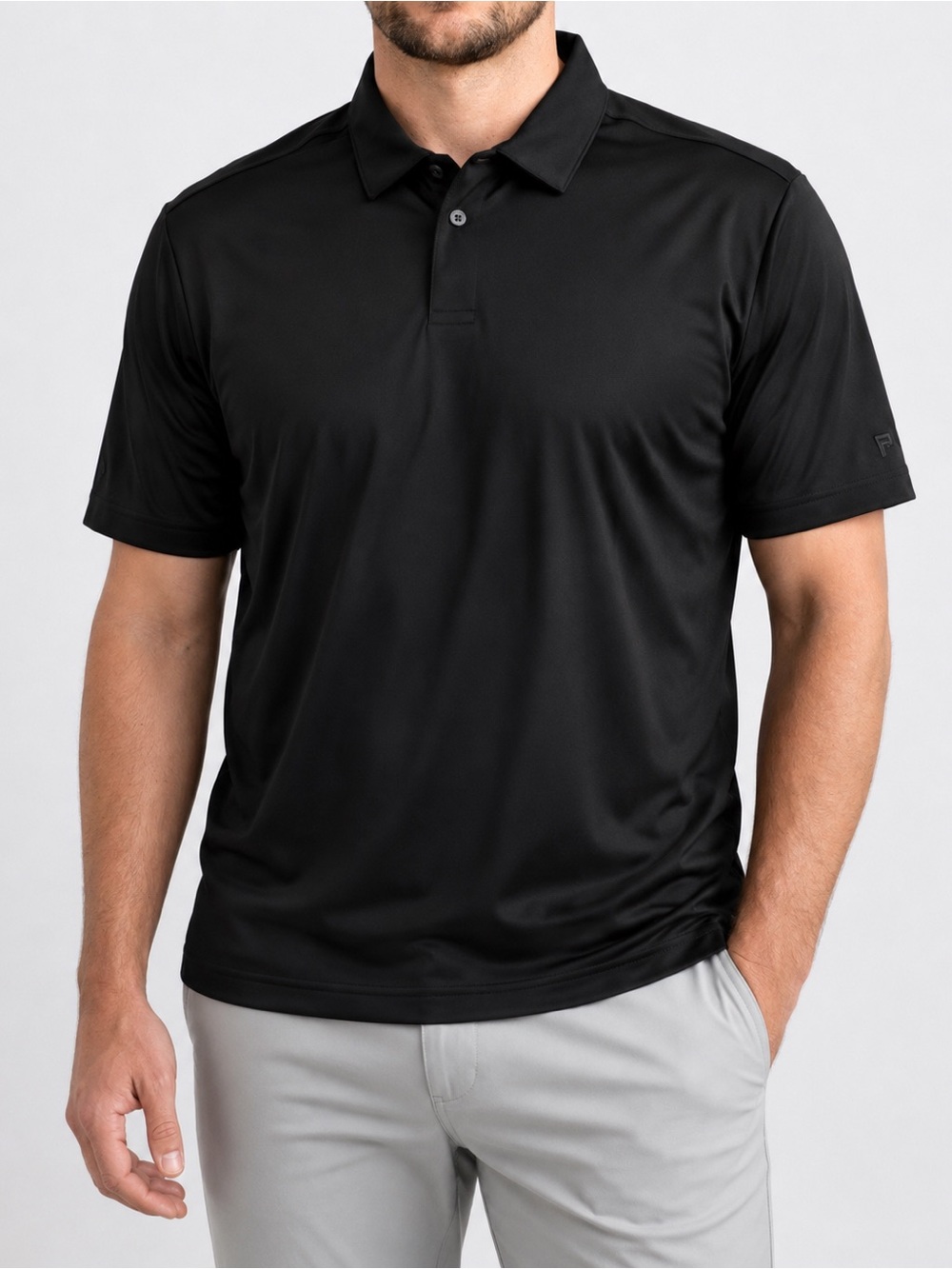 PGA Tour Black Golf Polo Performance Moisture Wicking Quick Dry Men XL NWT